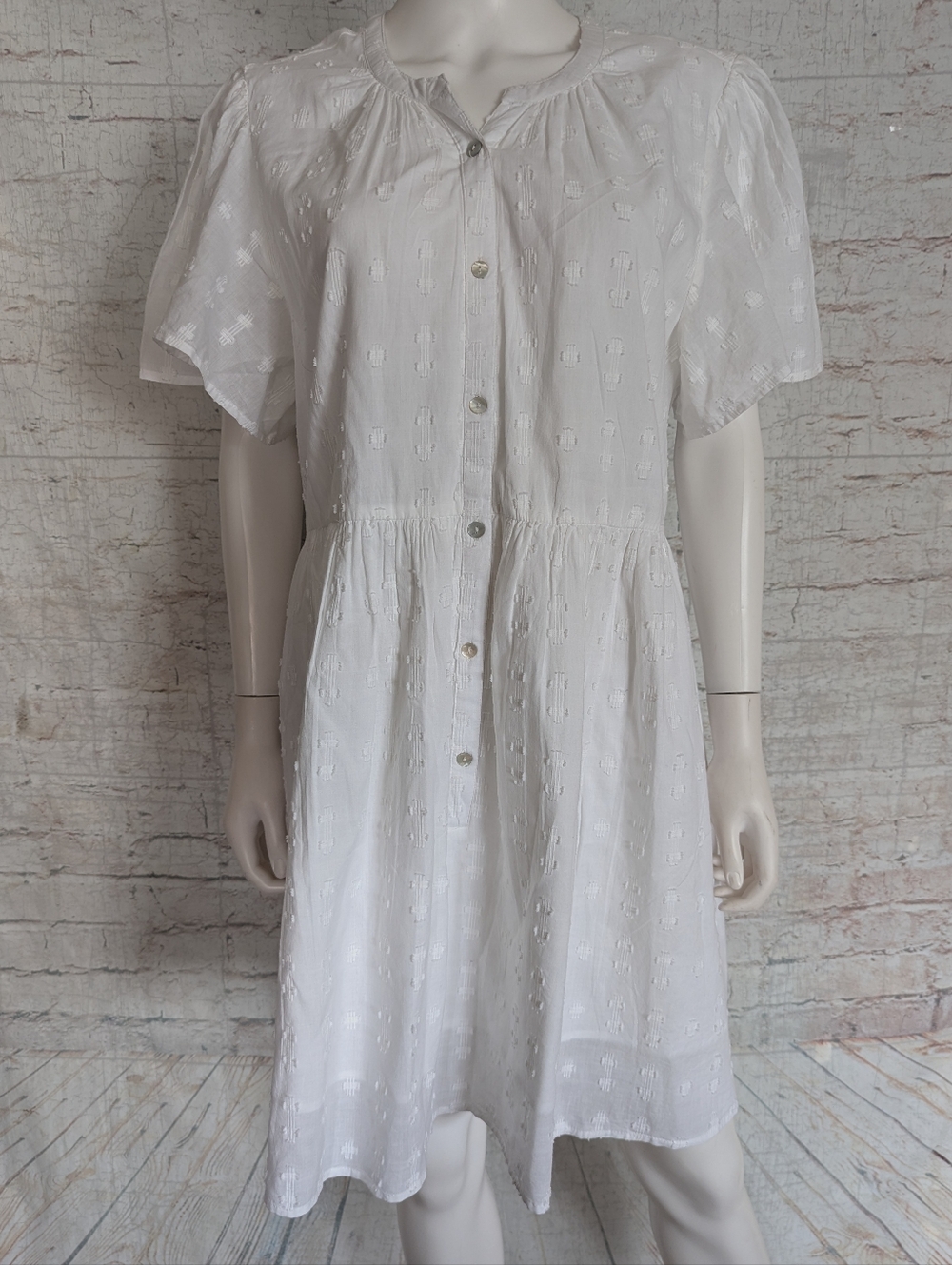 Sundance White Eyelet Button-Front Mini Dress - Picture 4 of 11